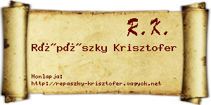 Répászky Krisztofer névjegykártya