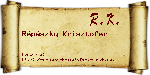 Répászky Krisztofer névjegykártya